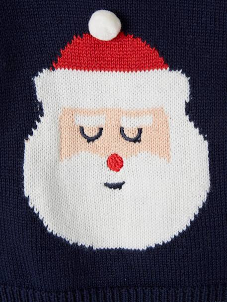 Jersey 'Papá Noel' bebé de punto tricot AZUL OSCURO LISO CON MOTIVOS 