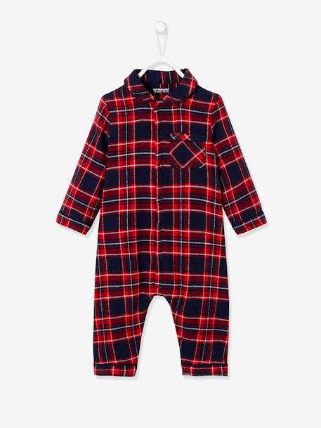 Pijamas y bodies bebé-Bebé-Pijamas-Pelele a cuadros de franela, para bebé