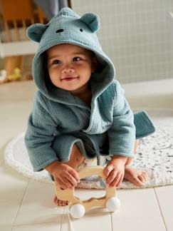 -Albornoz para bebé Animal de gasa de algodón orgánico, personalizable