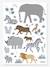 Lámina de pegatinas LILIPINSO - Big five & Cie - animales de la selva GRIS OSCURO LISO CON MOTIVOS 