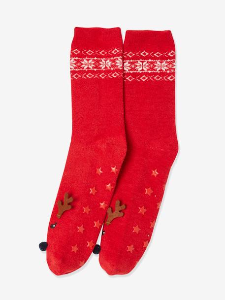 Pack de calcetines de Navidad Oeko Tex®, niña + adulta ROJO OSCURO ESTAMPADO 