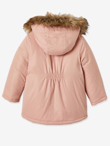 Parka con en 1 chaqueta acolchada y relleno de poliéster reciclado, para niña rosa oscuro liso - Vertbaudet