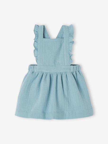 Tendencia Dulce Provenza-Bebé-Vestidos, faldas-Vestido peto de gasa de algodón, para bebé