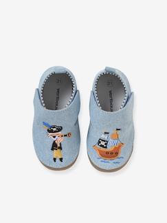 Calzado-Calzado bebé (16-26)-Zapatillas de casa de tela con tira autoadherente, para bebé niño