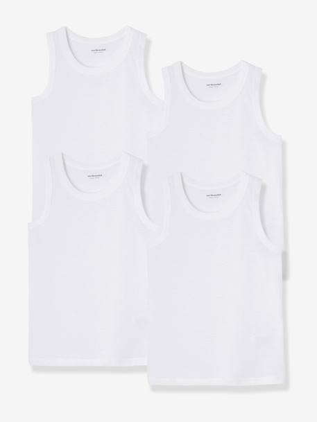 Pack de 4 camisetas sin mangas niño Blanco 
