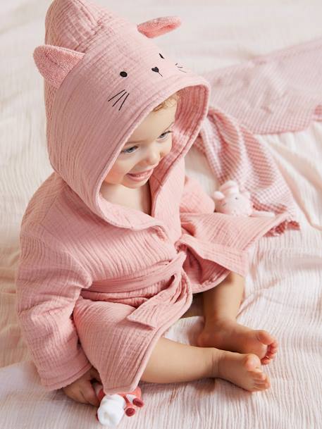 Bebé-Capas, albornoces de baño-Albornoz para bebé Animal de gasa de algodón orgánico, personalizable