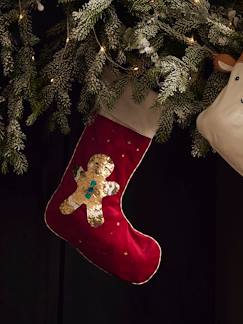 Toda la Selección-Textil Hogar y Decoración-Calcetín de Navidad y lentejuelas reversibles Muñeco de Jengibre personalizable