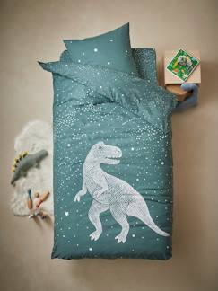 Ideas de Decoración - Su universo de 6 - 10 años-Textil Hogar y Decoración-Conjunto de funda nórdica + funda de almohada con detalles fluorescentes Star T-Rex