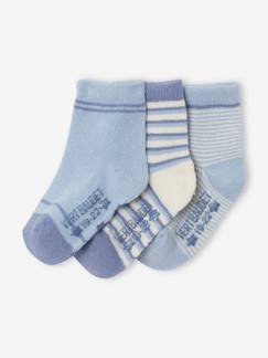 Pack de 3 pares de calcetines a rayas para bebé niño