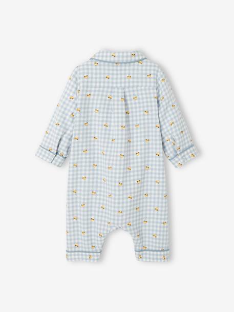 Pijama de franela de algodón, para bebé BLANCO CLARO A CUADROS 