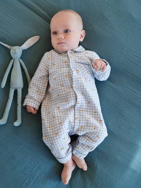 Ambientes Bebé - Vichy-Bebé-Pijama de franela de algodón, para bebé