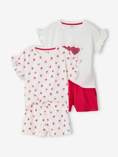 Pijamas y bodies bebé-Niña-Pack de 2 pijamas con short