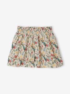 Niña-Shorts y bermudas-Short vaporoso efecto falda con smocks en la cintura, para niña