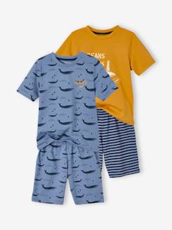 Pijamas y bodies bebé-Niño-Pijamas -Pack de 2 pijama con shorts Ballenas Oeko-Tex®, para niño