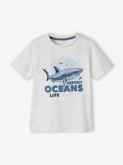 camisetas-Niño-Camisetas y polos-Camiseta de manga corta y motivo animal de algodón orgánico, para niño