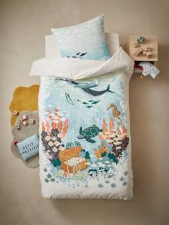 Textil Hogar y Decoración-Conjunto de funda nórdica + funda de almohada infantil Deep Ocean