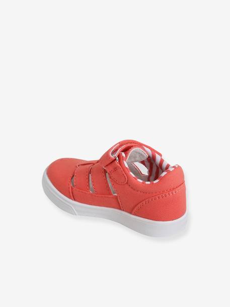 Zapatillas de tela con velcro naranja bebé niño
