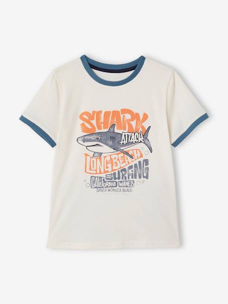 Conjunto de camiseta y short Tiburón, para niño AZUL MEDIO LISO 
