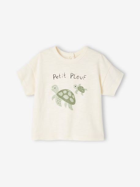 Algodón orgánico-Bebé-Camisetas-Camiseta "animales marinos" de manga corta para bebé