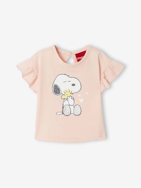 Camiseta Snoopy Peanuts®, para bebé ROSA MEDIO LISO CON MOTIVOS 