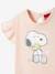 Camiseta Snoopy Peanuts®, para bebé ROSA MEDIO LISO CON MOTIVOS 