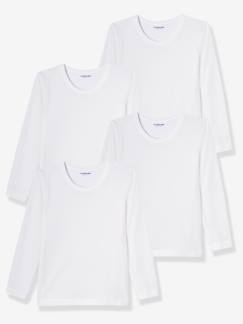 Niño-Ropa interior-Camisetas de interior-Lote de 4 camisetas de manga larga niño