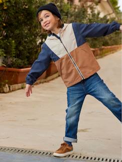 Niño-Abrigos y chaquetas-Impermeables y cortavientos-Cortaviento con capucha y efecto colorblock, para niño