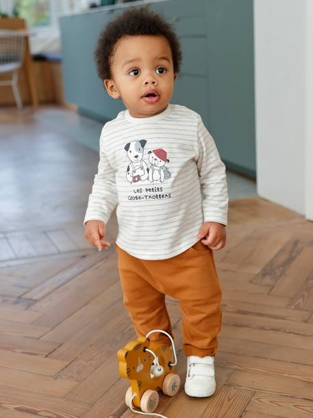 Bebé-Conjunto de camiseta y pantalón de felpa para bebé