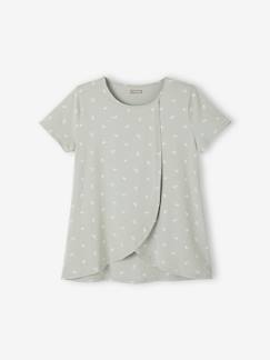 Ropa Premamá-Camiseta de piezas cruzadas, para embarazo y lactancia