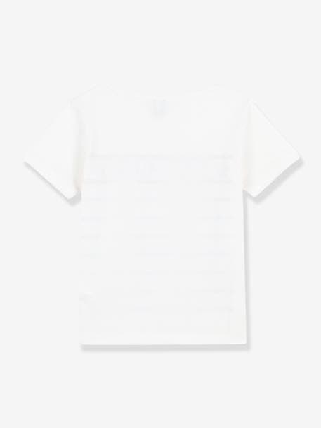 Camiseta de manga corta de algodón para niño PETIT BATEAU AZUL CLARO A RAYAS 