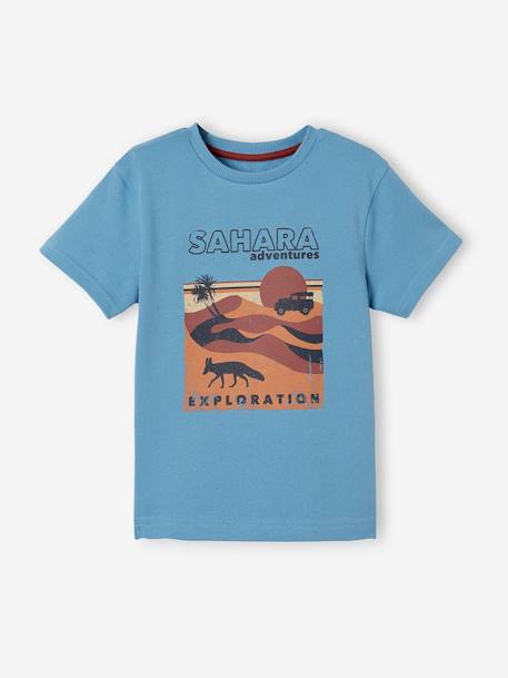 Camiseta de manga corta con motivo Sahara, para niño AZUL CLARO LISO CON MOTIVOS 