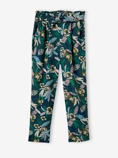 Pantalones y Vaqueros-Pantalón pesquero vaporoso con estampado de flores, para niña