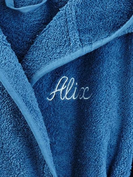 Albornoz infantil personalizable con capucha AZUL CLARO LISO+Azul denim+Azul gris+Malva claro+NARANJA MEDIO LISO+Rosa viejo+Verde claro liso+VERDE OSCURO LISO 