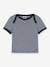 Camiseta de manga corta milrayas para bebé PETIT BATEAU de algodón orgánico AZUL MEDIO A RAYAS 