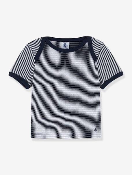 Bebé-Camisetas-Camisetas-Camiseta de manga corta milrayas para bebé PETIT BATEAU de algodón orgánico