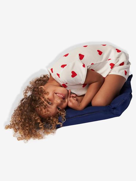 Pijama con short de manga corta Corazón para niña PETIT BATEAU de algodón orgánico BLANCO CLARO ESTAMPADO 