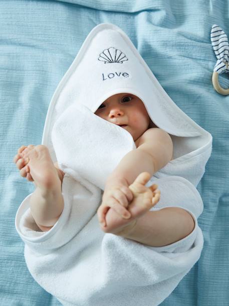 Bebé-Capa de baño + manopla de baño personalizable