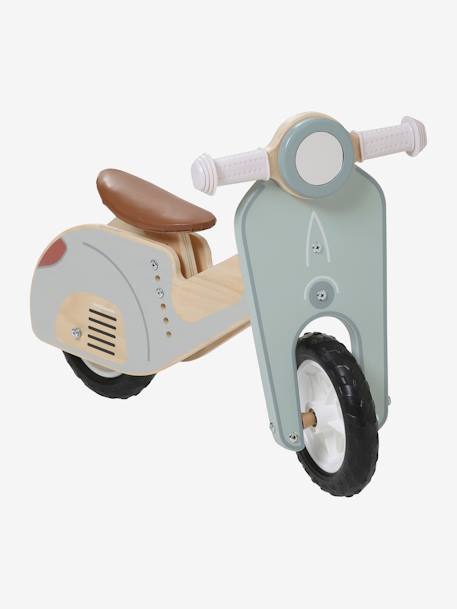 Bicicleta draisiana scooter de madera FSC® VERDE MEDIO LISO CON MOTIVOS 