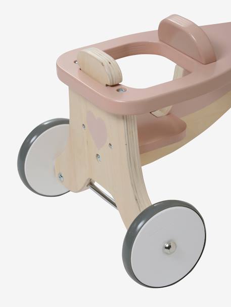 Correpasillos + silla para muñecas de madera FSC® BEIGE MEDIO LISO CON MOTIVOS 