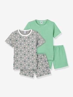 Pack de 2 pijamas con short Estrellas y milrayas de algodón para niño PETIT BATEAU