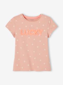Niña-Camisetas-Camisetas-Camiseta con flores en relieve, para niña
