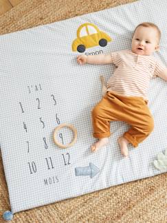 Juguetes- Primera edad-Alfombra foto personalizable de gasa de algodón Cochecitos para bebé