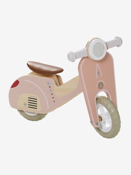 Bicicleta draisiana scooter de madera FSC® ROSA OSCURO LISO CON MOTIVOS+VERDE MEDIO LISO CON MOTIVOS 