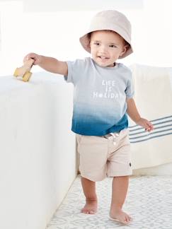 Bebé-Shorts-Conjunto de camiseta efecto tie-dye, short y sombrero bob, para bebé
