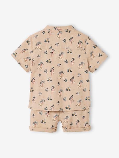 Conjunto de camisa y short para bebé BEIGE MEDIO ESTAMPADO 