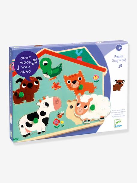 Puzzle Sonoro Ouaf Woof - DJECO azul 