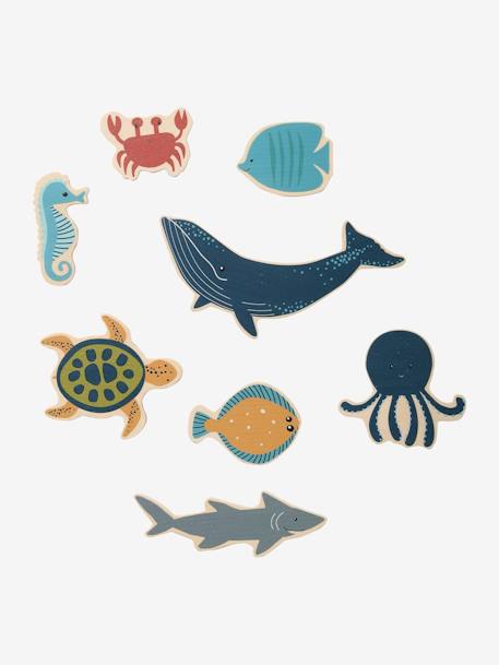 Conjunto de animales marinos de madera FSC® azul 