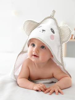 Ideas Regalo Nacimiento-Textil Hogar y Decoración-Ropa de baño-Capa de baño con capucha bordado animales bebé