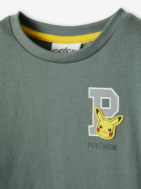 Camiseta de manga larga Pokémon® VERDE OSCURO LISO CON MOTIVOS 