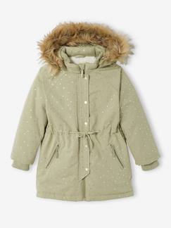 Niña-Abrigos y chaquetas-Parka con capucha de lunares irisados con relleno de poliéster reciclado, para niña
